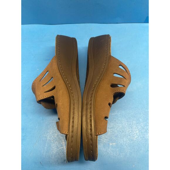 Fly Flot Italian Comfort Leather Buckle Slides Anatomic Women's Shoes Size 39 - Picture 7 of 10